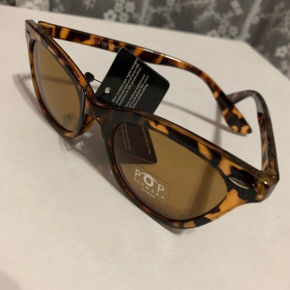 POP Eyewear UV400 Cat Eye Retro Tortoise Sunglasses NWT - Picture 4 of 5
